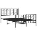 vidaXL fekete fém ágykeret fej- és lábtámlával 120 x 190 cm