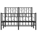 vidaXL fekete fém ágykeret fej- és lábtámlával 120 x 190 cm