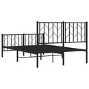 vidaXL fekete fém ágykeret fej- és lábtámlával 120 x 190 cm