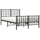 vidaXL fekete fém ágykeret fej- és lábtámlával 120 x 200 cm
