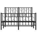 vidaXL fekete fém ágykeret fej- és lábtámlával 120 x 200 cm