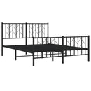 vidaXL fekete fém ágykeret fej- és lábtámlával 135 x 190 cm