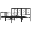 vidaXL fekete fém ágykeret fej- és lábtámlával 135 x 190 cm