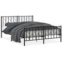 vidaXL fekete fém ágykeret fej- és lábtámlával 150 x 200 cm
