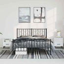vidaXL fekete fém ágykeret fej- és lábtámlával 150 x 200 cm
