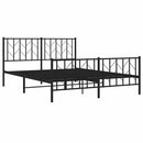 vidaXL fekete fém ágykeret fej- és lábtámlával 150 x 200 cm