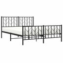 vidaXL fekete fém ágykeret fej- és lábtámlával 150 x 200 cm