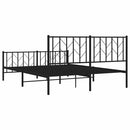 vidaXL fekete fém ágykeret fej- és lábtámlával 150 x 200 cm