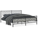 vidaXL fekete fém ágykeret fej- és lábtámlával 183 x 213 cm