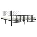 vidaXL fekete fém ágykeret fej- és lábtámlával 183 x 213 cm