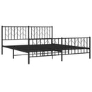 vidaXL fekete fém ágykeret fej- és lábtámlával 183 x 213 cm