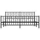 vidaXL fekete fém ágykeret fej- és lábtámlával 183 x 213 cm