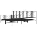 vidaXL fekete fém ágykeret fej- és lábtámlával 183 x 213 cm