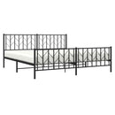 vidaXL fekete fém ágykeret fej- és lábtámlával 193 x 203 cm