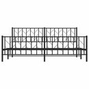 vidaXL fekete fém ágykeret fej- és lábtámlával 193 x 203 cm