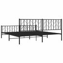 vidaXL fekete fém ágykeret fej- és lábtámlával 193 x 203 cm