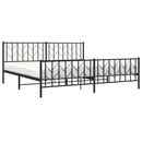vidaXL fekete fém ágykeret fej- és lábtámlával 200 x 200 cm