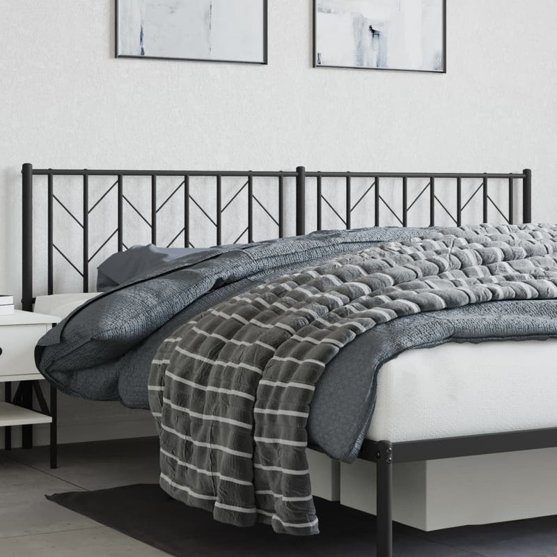 vidaXL fekete fém fejtámla 200 cm