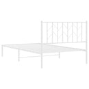 vidaXL fehér fém ágykeret fejtámlával 107x203 cm