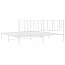 vidaXL fehér fém ágykeret fejtámlával 200 x 200 cm