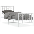 vidaXL fehér fém ágykeret fej- és lábtámlával 75 x 190 cm