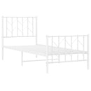 vidaXL fehér fém ágykeret fej- és lábtámlával 75 x 190 cm
