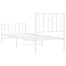 vidaXL fehér fém ágykeret fej- és lábtámlával 75 x 190 cm