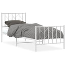 vidaXL fehér fém ágykeret fej- és lábtámlával 80 x 200 cm