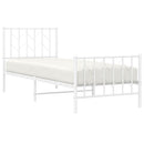 vidaXL fehér fém ágykeret fej- és lábtámlával 80 x 200 cm