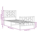 vidaXL fehér fém ágykeret fej- és lábtámlával 80 x 200 cm