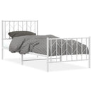 vidaXL fehér fém ágykeret fej- és lábtámlával 90 x 200 cm