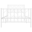 vidaXL fehér fém ágykeret fej- és lábtámlával 90 x 200 cm