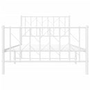 vidaXL fehér fém ágykeret fej- és lábtámlával 100 x 190 cm
