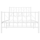 vidaXL fehér fém ágykeret fej- és lábtámlával 100 x 200 cm