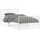 vidaXL fehér fém ágykeret fej- és lábtámlával 107 x 203 cm