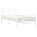 vidaXL fehér fém ágykeret fej- és lábtámlával 107 x 203 cm