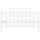 vidaXL fehér fém ágykeret fej- és lábtámlával 107 x 203 cm
