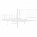 vidaXL fehér fém ágykeret fej- és lábtámlával 107 x 203 cm
