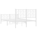 vidaXL fehér fém ágykeret fej- és lábtámlával 120 x 200 cm
