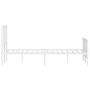 vidaXL fehér fém ágykeret fej- és lábtámlával 135 x 190 cm