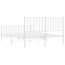 vidaXL fehér fém ágykeret fej- és lábtámlával 135 x 190 cm