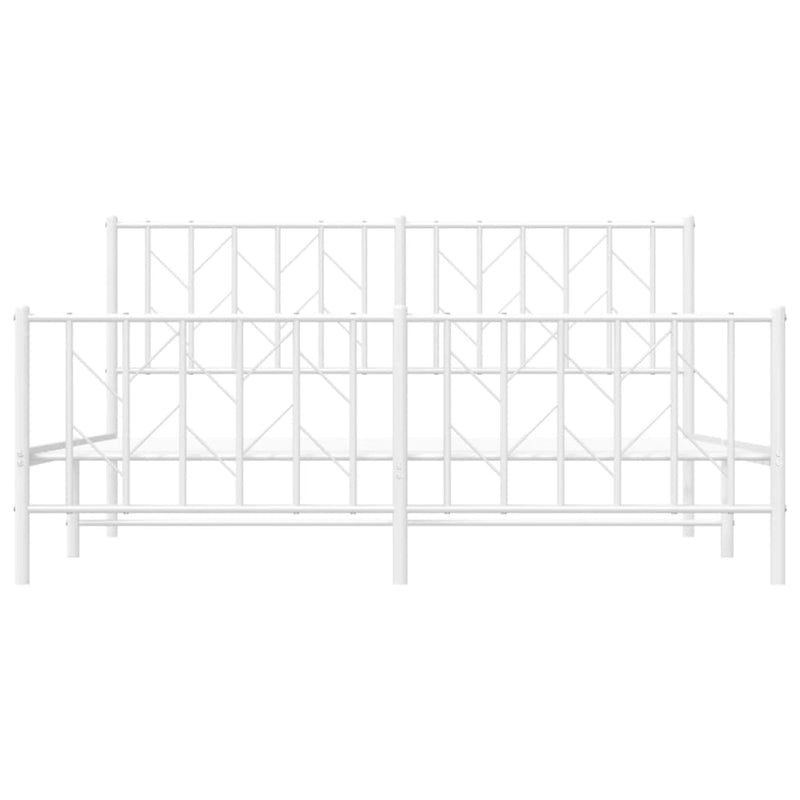 vidaXL fehér fém ágykeret fej- és lábtámlával 160 x 200 cm