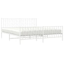 vidaXL fehér fém ágykeret fej- és lábtámlával 183 x 213 cm