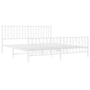 vidaXL fehér fém ágykeret fej- és lábtámlával 183 x 213 cm