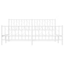 vidaXL fehér fém ágykeret fej- és lábtámlával 183 x 213 cm