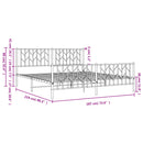 vidaXL fehér fém ágykeret fej- és lábtámlával 183 x 213 cm