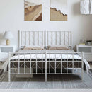 vidaXL fehér fém ágykeret fej- és lábtámlával 193 x 203 cm