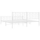 vidaXL fehér fém ágykeret fej- és lábtámlával 193 x 203 cm