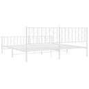 vidaXL fehér fém ágykeret fej- és lábtámlával 200 x 200 cm