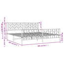 vidaXL fehér fém ágykeret fej- és lábtámlával 200 x 200 cm